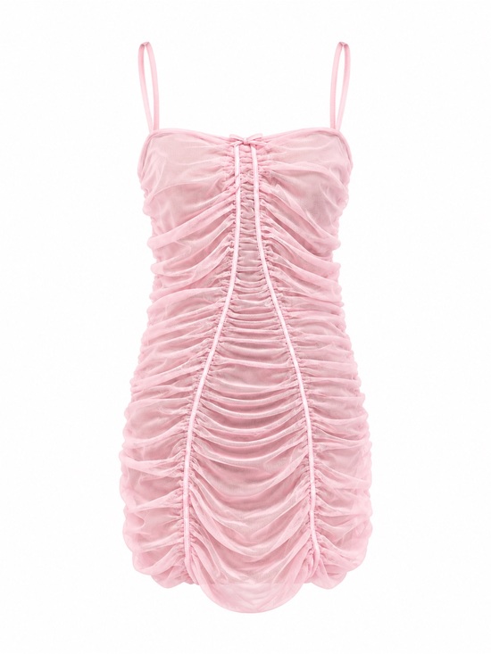 Auden Other - Auden Pink Ruched Mesh See Through Dress - Women Intimates & Sleepwear